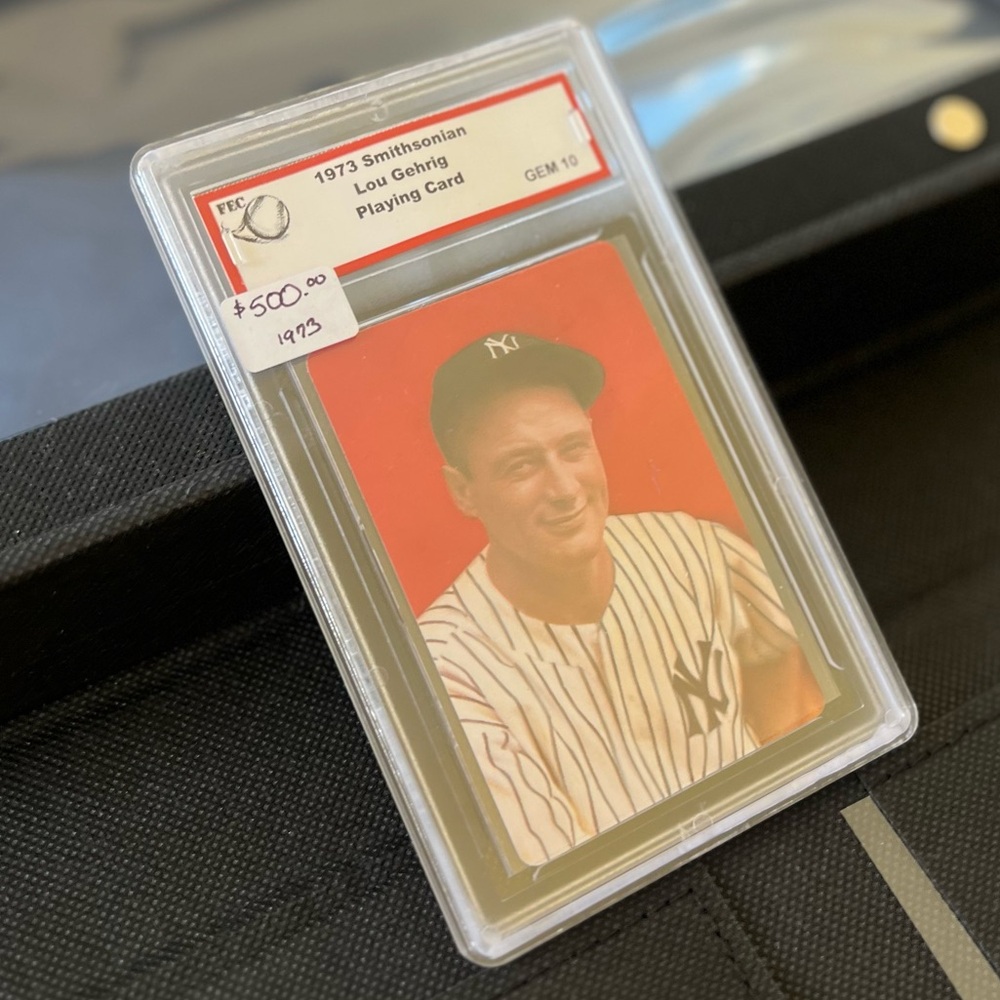1973 Smithsonian Lou Gehrig playing card graded GEM 10 - Picture 3 of 6